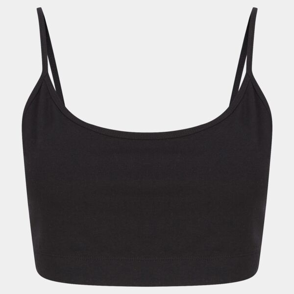 Women's sustainable fashion cropped cami top with adjustable straps Thumbnail
